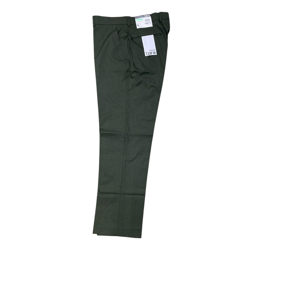 Bar III Mens Slim Fit Dress Pants  34W /30L Green Solid NWT $175 - Picture 3 of 5